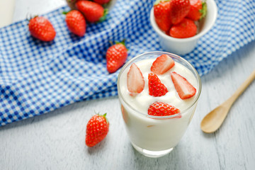 Healthy strawberry yogurt