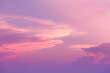 Sweet pastel pink and purple color of sunset sky