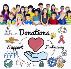 Fototapeta na wymiar Donation Share Support Fundraising Help Concept