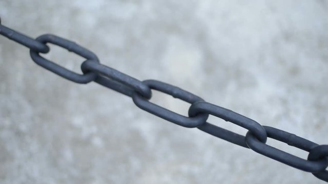 iron chain hanging. Camera movement pan shot 1080p