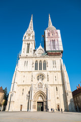 Fototapeta na wymiar April 11th 2016, Zagreb; Zagreb Cathedral under a reconstruction