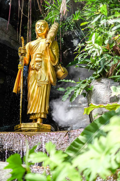 Golden statue of a buddhist monk