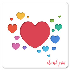 greeting card - multicolor shapes around big in center