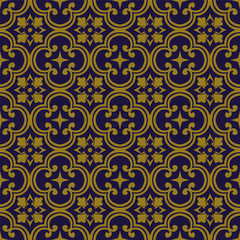 Elegant antique gold brown and blue background 365_round curve cross flower kaleidoscope
