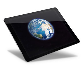 Tablet pc computer isolated on white background.