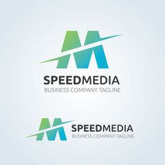 Letter M vector logo symbol. Media logo template.
