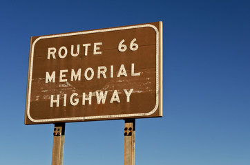 Route 66 Memorial Highway Sign