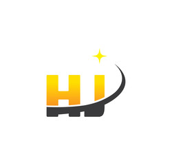 hj initial with swoosh and star