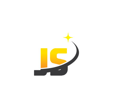 js initial with swoosh and star