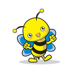 bee cartoon character dancing pose