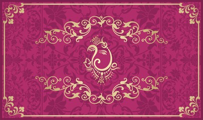 Ganesha, wedding card, royal Rajasthan, India