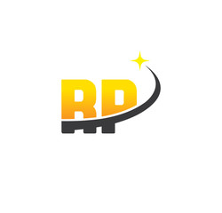 Fototapeta premium rp initial with swoosh and star
