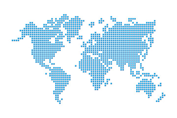 Fototapeta na wymiar World map ( pixel style )