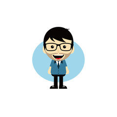 geek cartoon nerd character