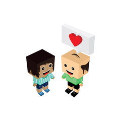 geek couple lover in romance love