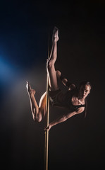 Beautiful slim girl with pylon