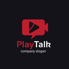 play talk logo. Vector logo template.