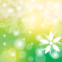green bokeh abstract light background. Vector illustration