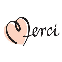 merci hand lettering custom handmade calligraphy