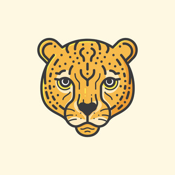 Cheetah head line illustration