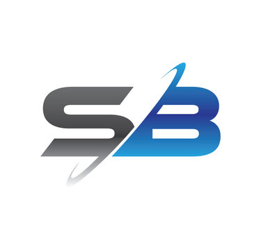 sb initial logo with double swoosh blue and grey
