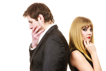 Couple ignore each other after arguement.