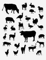 Vector Silhouettes of Farm Animals