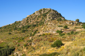 Fototapeta na wymiar Ruins of ancient Polyrrinia,Crete island, Greece