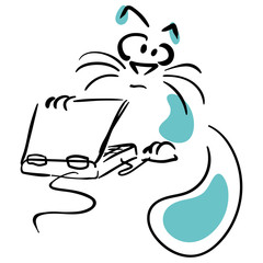 Cat with a laptop