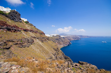 Fototapeta na wymiar Cityscape of Thira in Santorini island, Greece