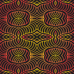 Seamless hand drawn vector ethnic texture. Vintage tribal ethnic backdrop, seamless texture. Boho fashion style background. Hand drawn vector illustration made of simple doodles. Zen tangle pattern.