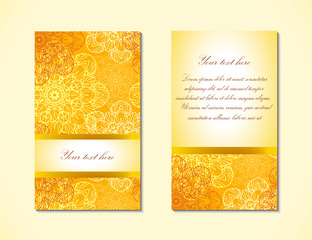 Fototapeta premium Cards with beautiful ornamental pattern. Vector illustration, can be used as greeting cards, flyers, posters etc.