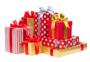 Gift boxes on white background