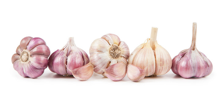 fresh garlic isolated on white