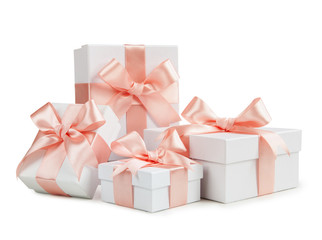 White box, bow and ribbon