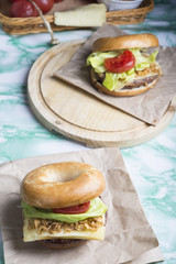 Burgers with ingridients