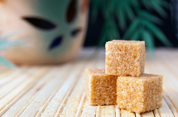 Cubes of cane sugar