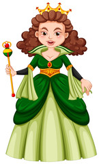 Obraz na płótnie Canvas Queen in green gown