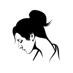 silhouette of the head of a beautiful woman