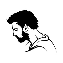 silhouette of the head of a man with a beard
