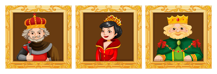 Kings and queens in photo frames