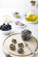 toasted bread with olive pate