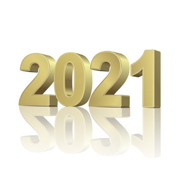 2021 gold title on the white background