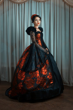 Woman in vintage style.
