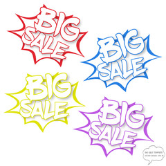 Vector Big sale concept in comics bubbles