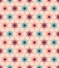 Vector modern seamless colorful geometry floral pattern, color abstract geometric background, pillow multicolored print, retro texture, hipster fashion design