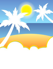 Fototapeta na wymiar Summer tropical beach flyer design