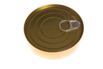 close can of sprats on a isolated background