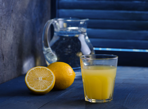 Citrus homemade lemonade, summer drink.