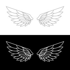 Wing Icon Set. Vector